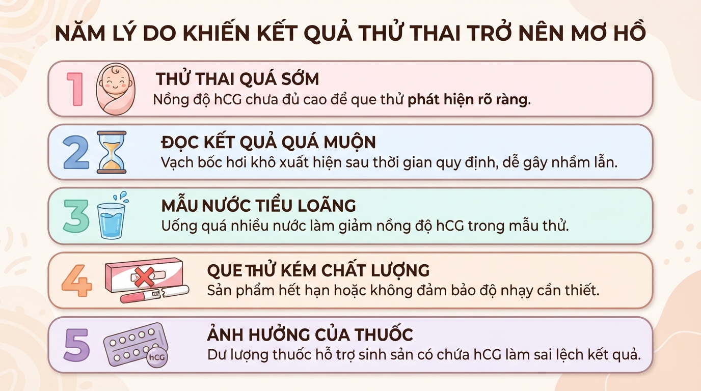 Que thử thai 1 vạch đậm 1 vạch mờ: 5 nguyên nhân phổ biến, cách xử lý