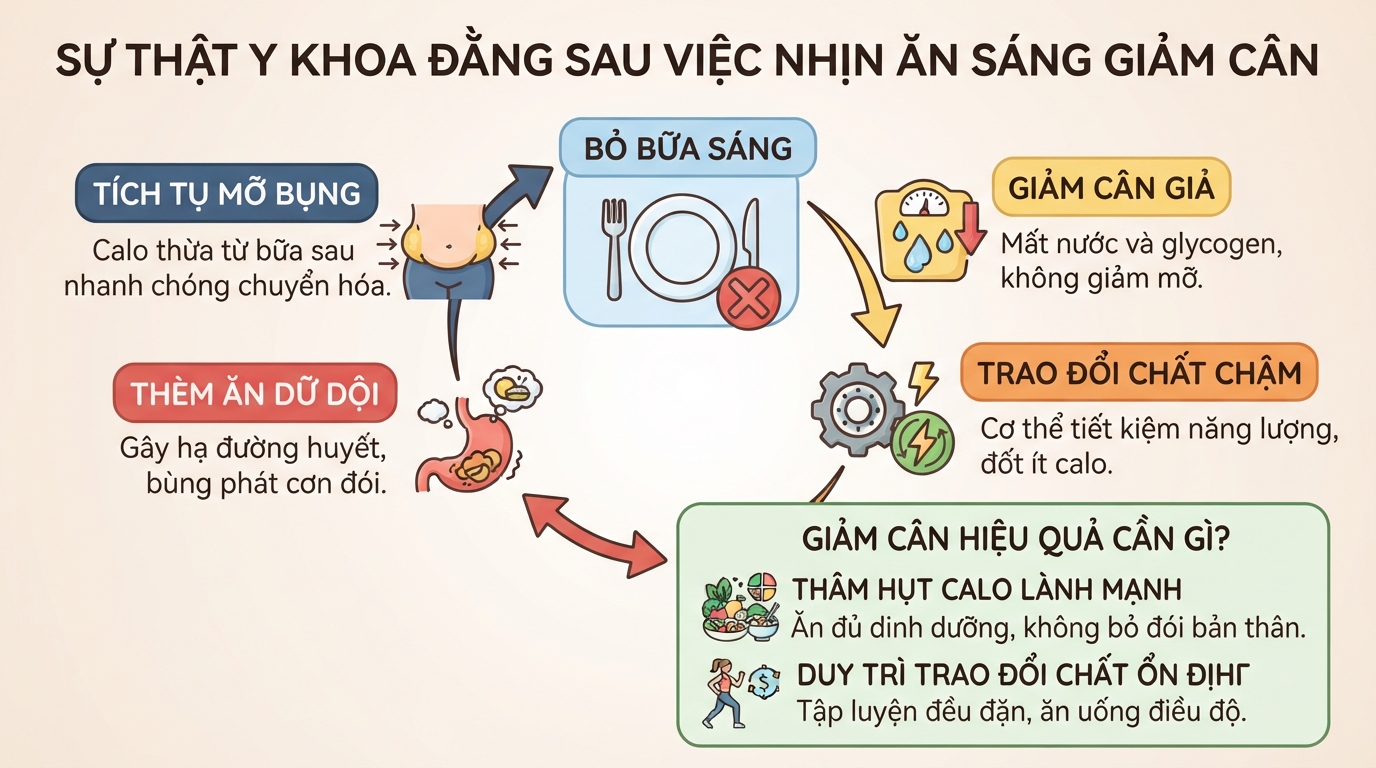 Nhịn ăn sáng có giảm cân không? Góc nhìn khoa học và lưu ý