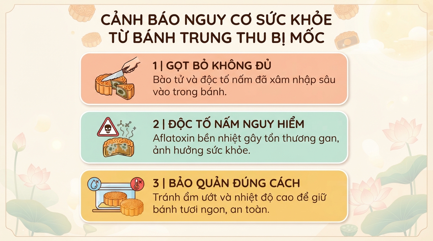 Bánh trung thu mốc ăn được không? Nguyên nhân và xử lý đúng cách