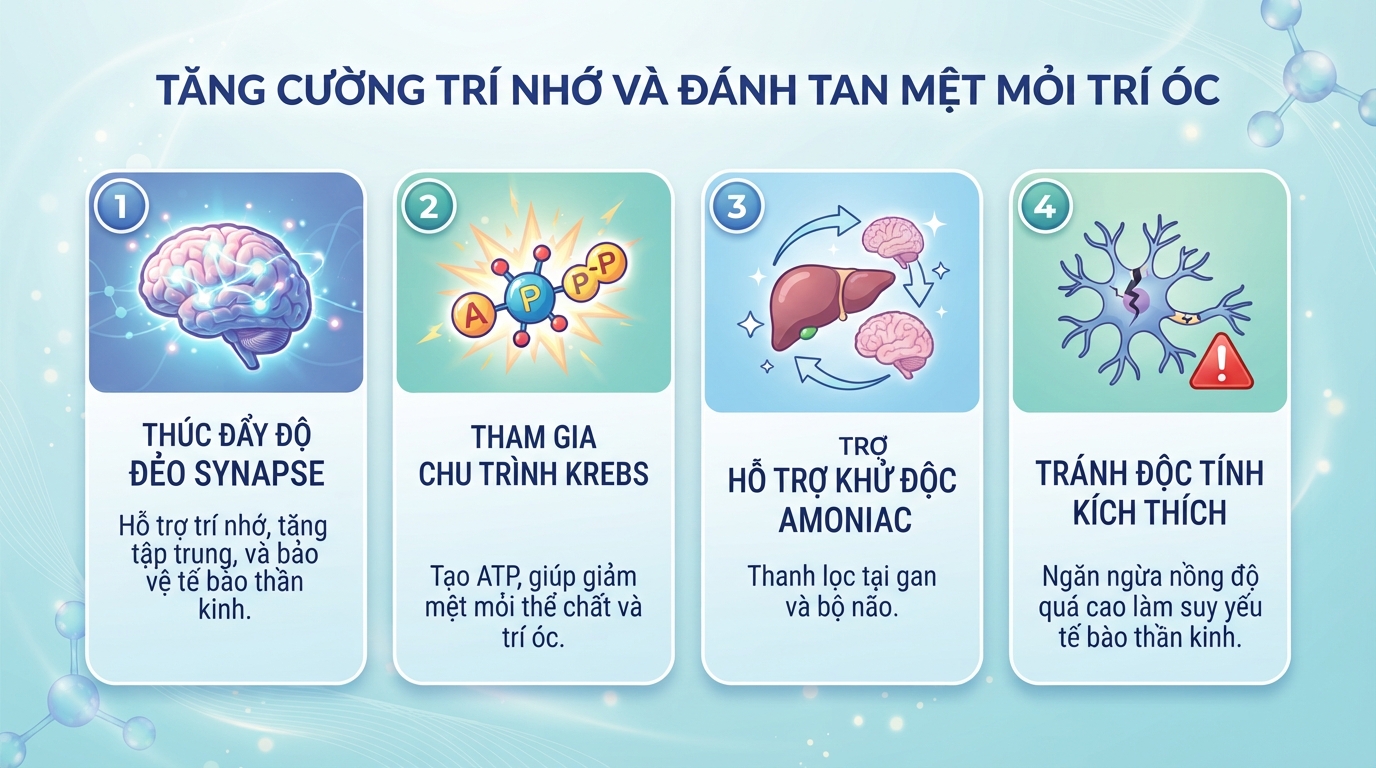 Axit glutamic là gì? Vai trò với hệ thần kinh và lưu ý khi bổ sung