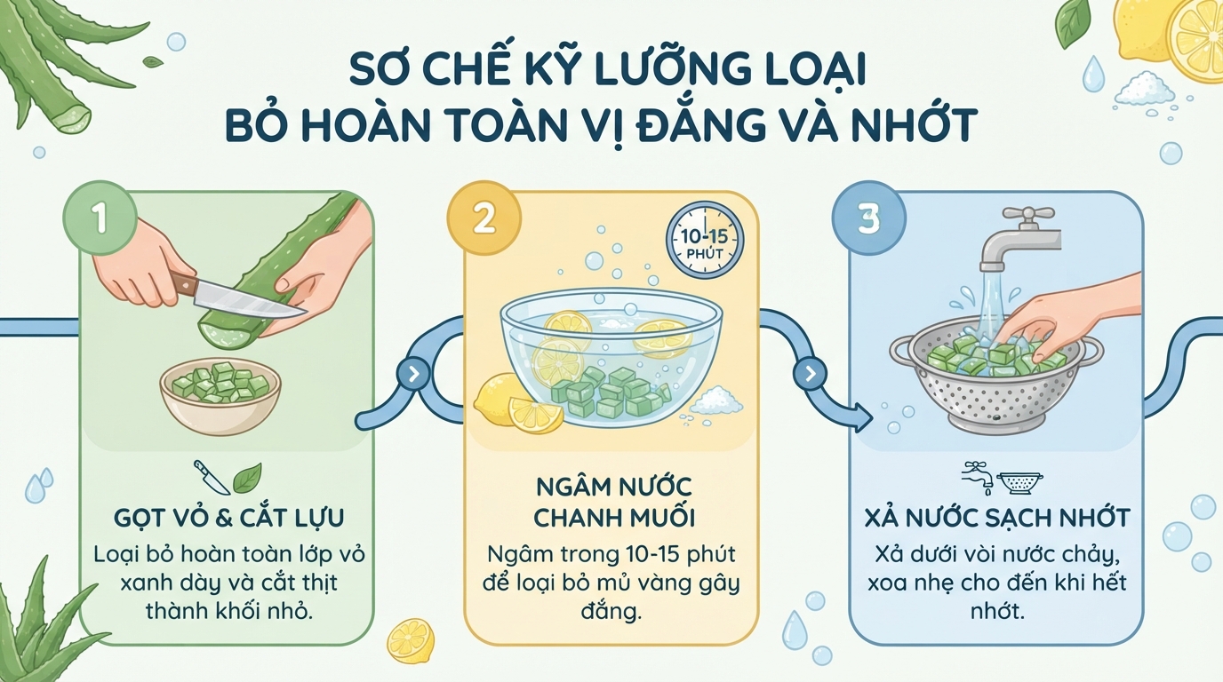 Nha đam đường phèn: cách sơ chế và nấu chuẩn tại nhà