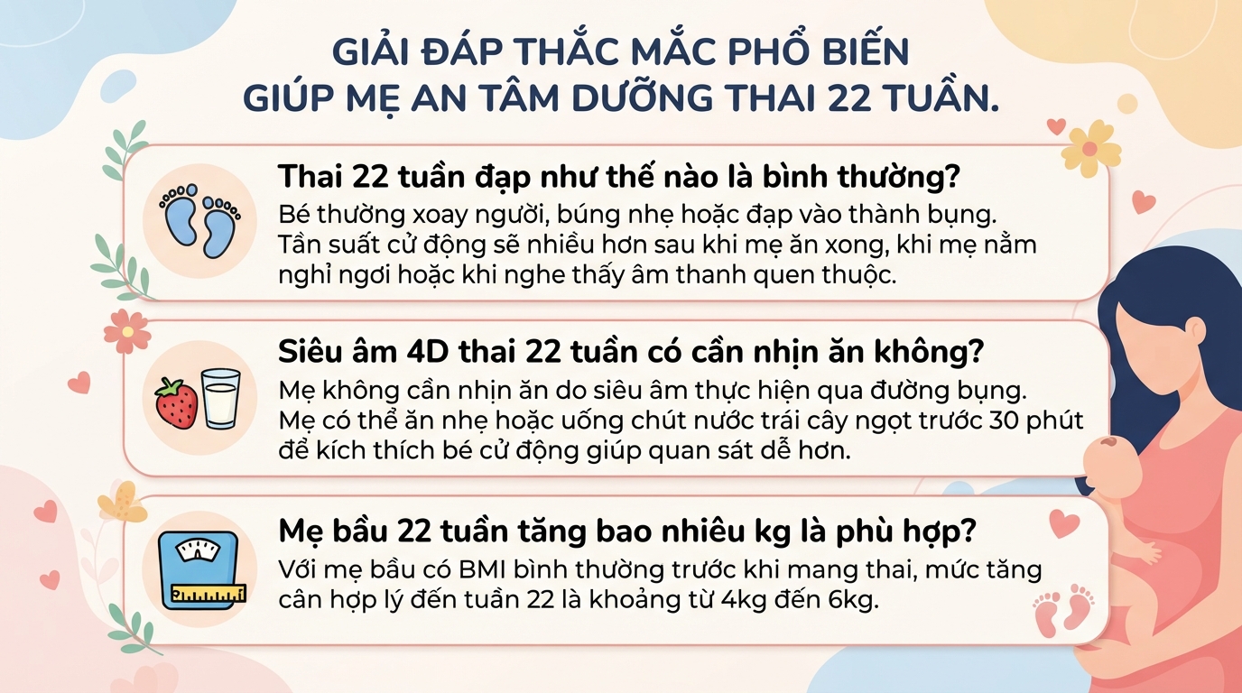 Thai 22 tuần là mấy tháng? Chỉ số phát triển và mốc siêu âm cần biết