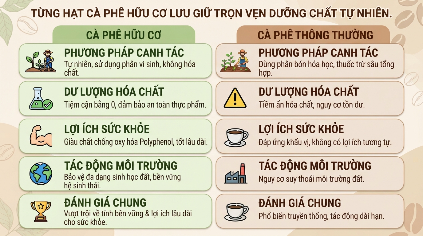 Cà phê organic là gì? Lợi ích sức khỏe và cách phân biệt