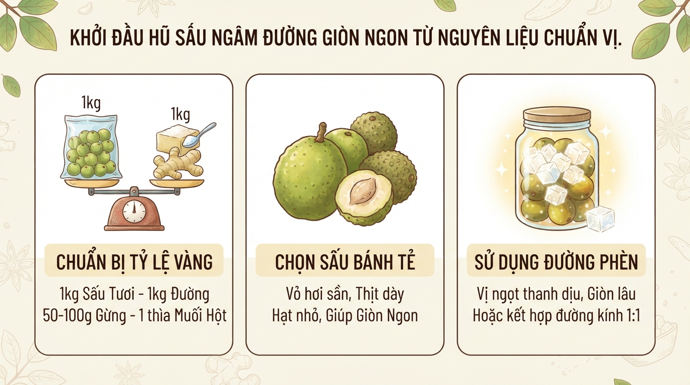 Cách ngâm sấu đường giòn ngon, không nổi váng tại nhà