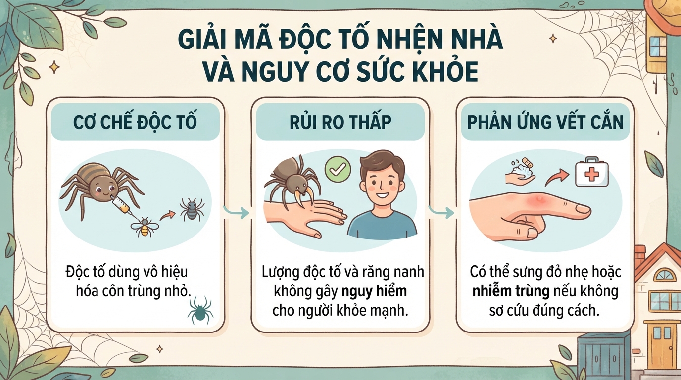 Nhện nhà có độc không? Các loại nhện nhà phổ biến và cách xử lý
