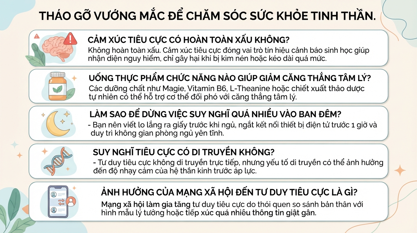 Suy nghĩ tiêu cực là gì? Tác động đến sức khỏe và 6 cách cải thiện