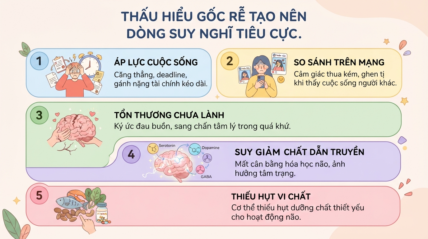 Suy nghĩ tiêu cực là gì? Tác động đến sức khỏe và 6 cách cải thiện