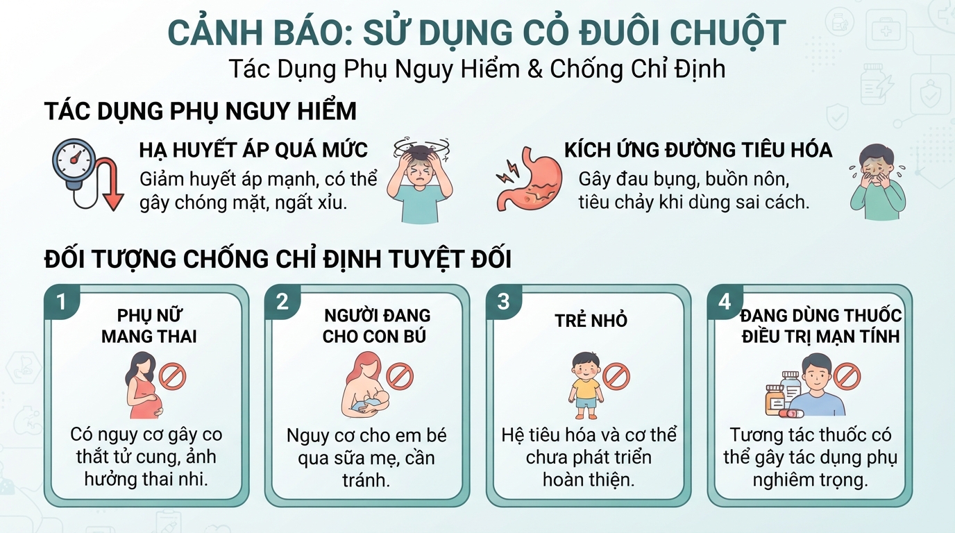 Tổng hợp tác dụng phụ nguy hiểm và các đối tượng chống chỉ định dùng thảo dược.