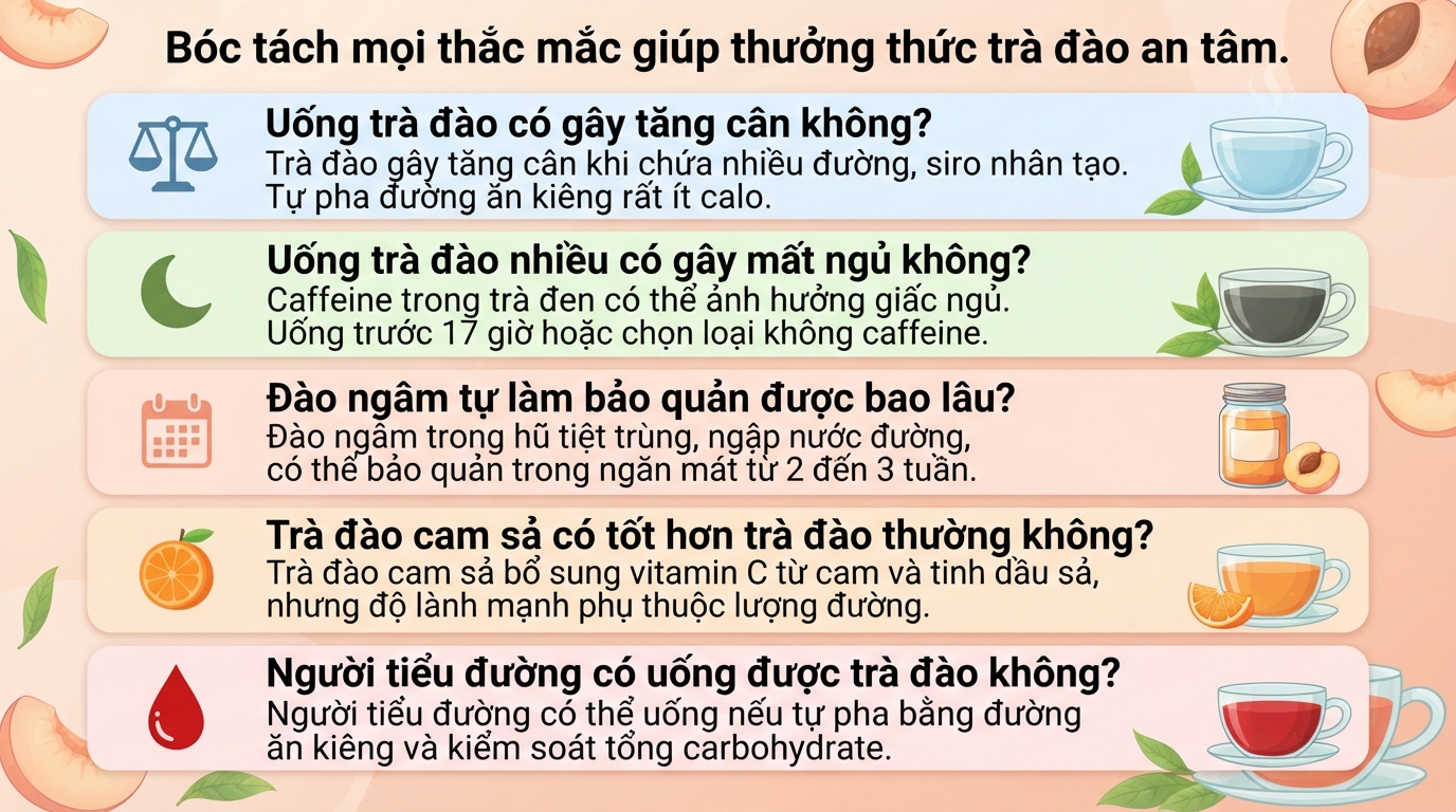 Trà đào bao nhiêu calo? Cách pha chuẩn vị tại nhà