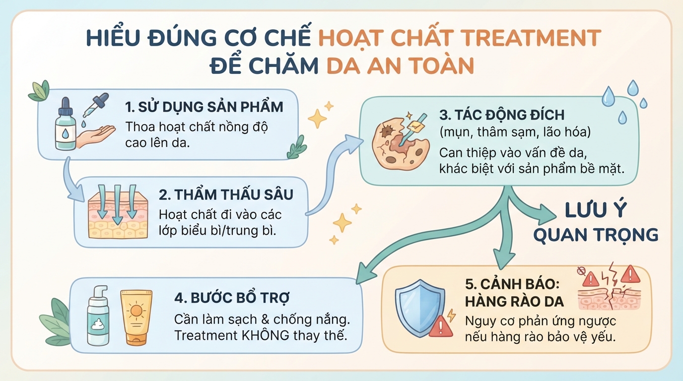 Treatment trong mỹ phẩm là gì? Cách chăm sóc da an toàn
