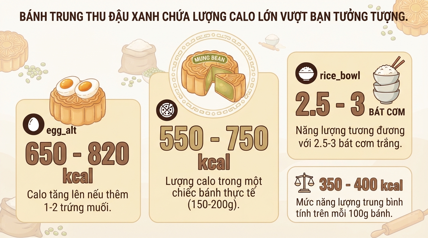 Bánh trung thu đậu xanh bao nhiêu calo? Mẹo ăn ngon không tăng cân