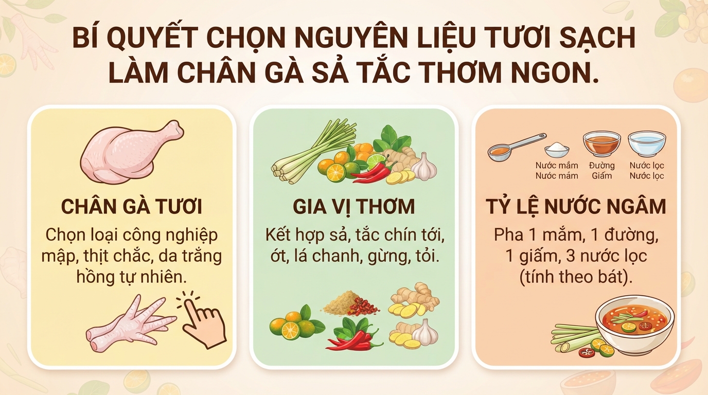 Cách làm chân gà sả tắc giòn ngon, không bị đắng chuẩn vị tại nhà