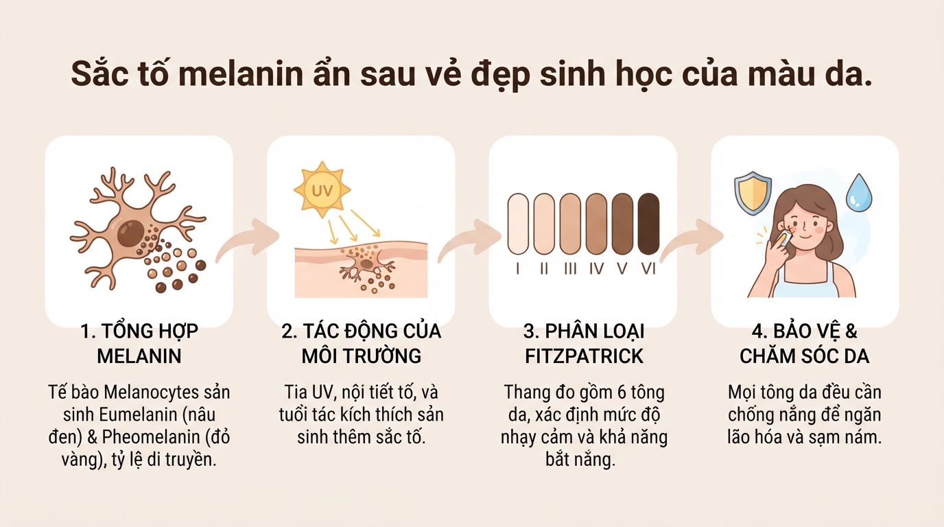 Màu da là gì? Cách xác định tone da và undertone chuẩn xác