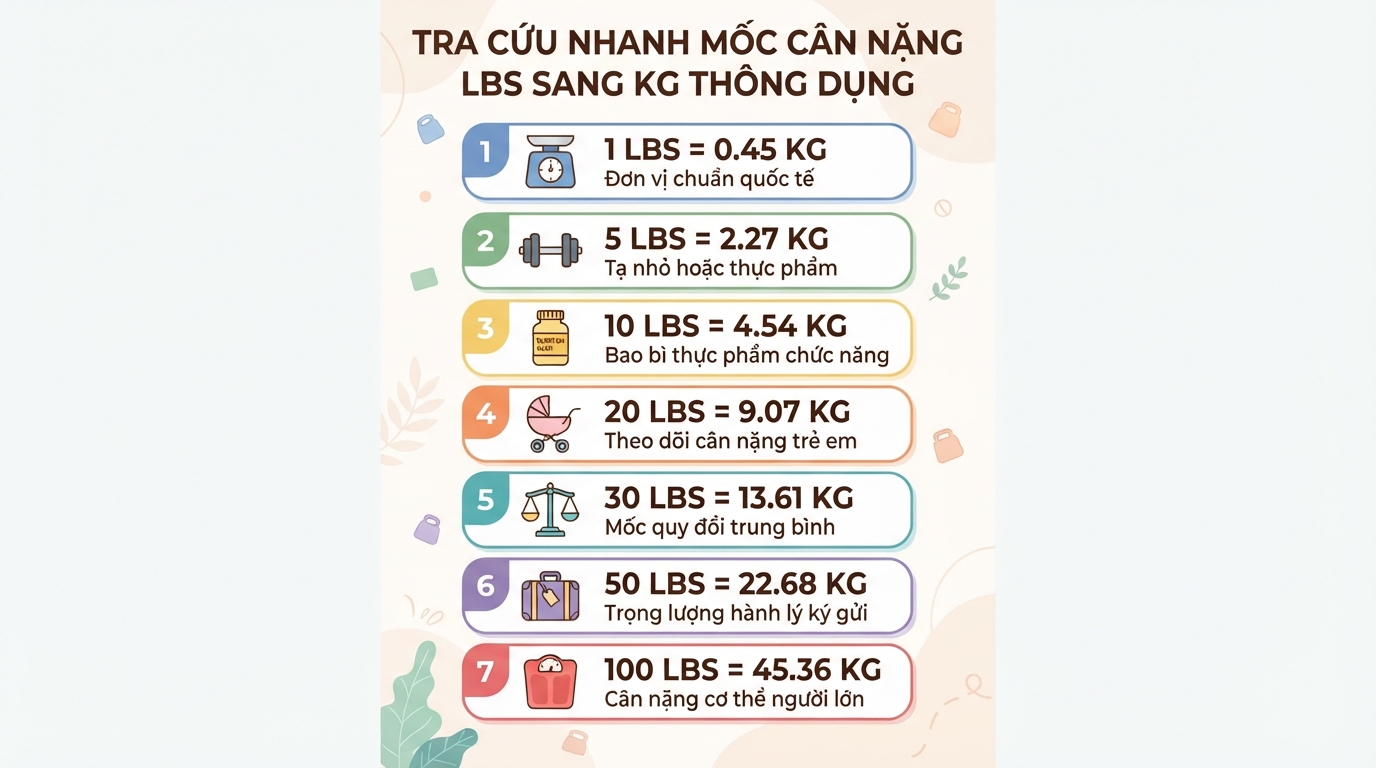 Lbs là đơn vị gì? Cách chuyển đổi sang kg dễ hiểu