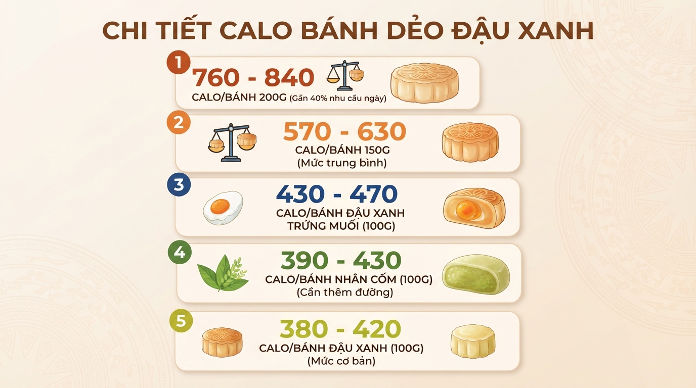 Bánh dẻo đậu xanh bao nhiêu calo? Cách thưởng thức không lo tăng cân