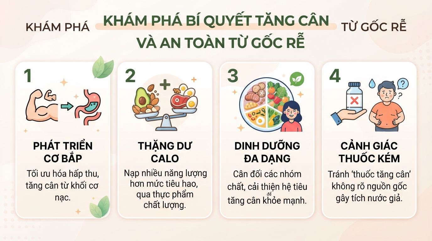Cách tăng cân nhanh, lành mạnh và bền vững cho người gầy