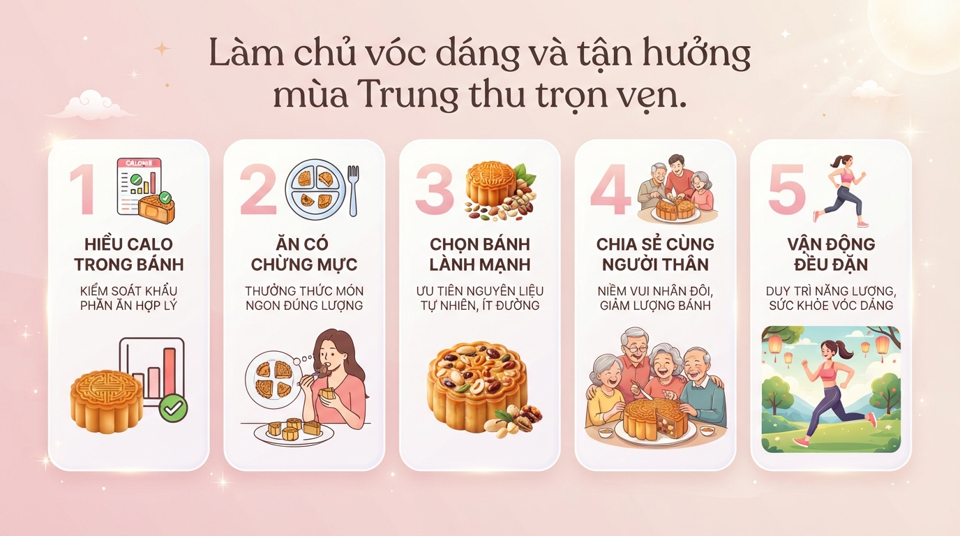 1 cái bánh trung thu bao nhiêu calo? Bảng calo và mẹo ăn không béo