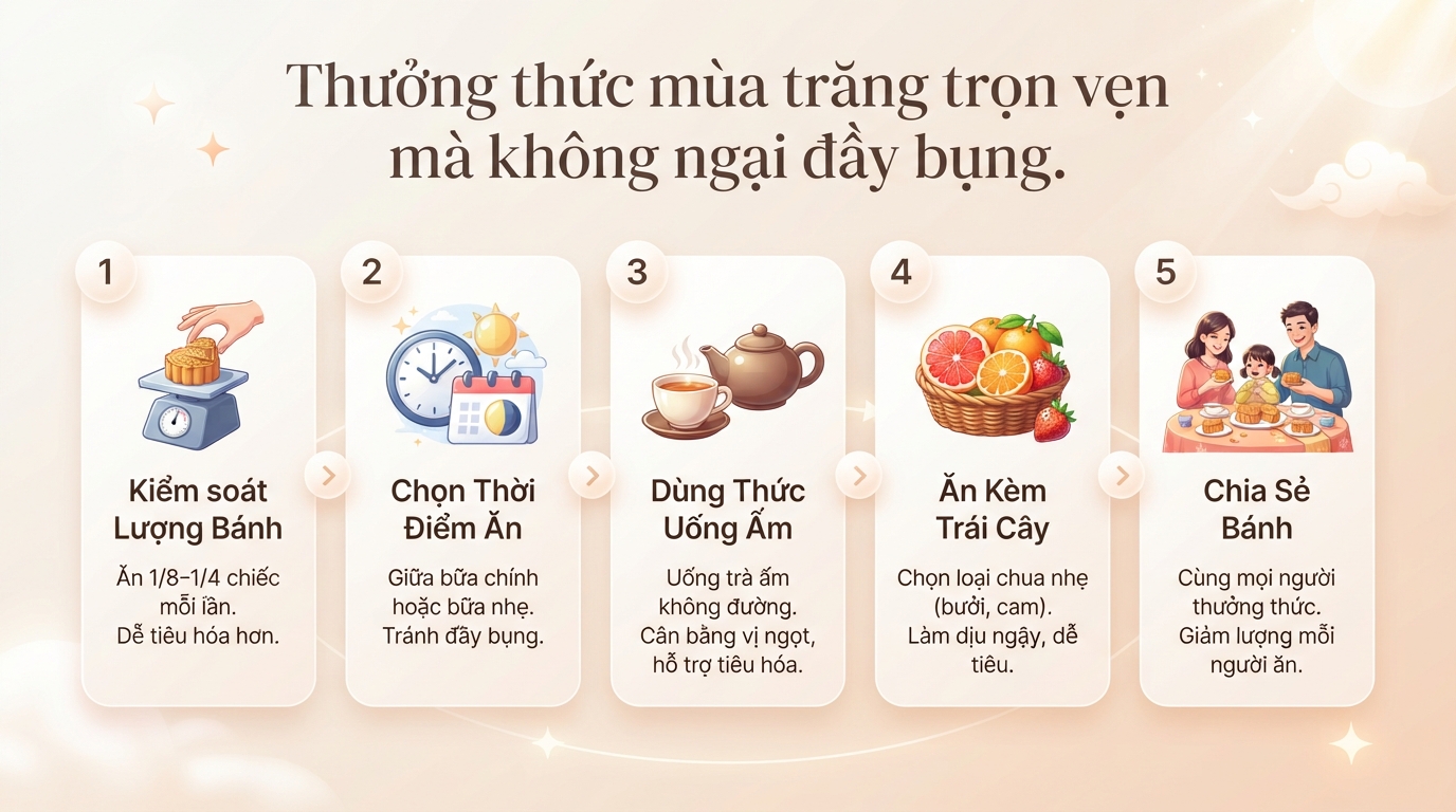 Cách ăn bánh trung thu đúng cách, tốt cho sức khỏe của mẹ và bé