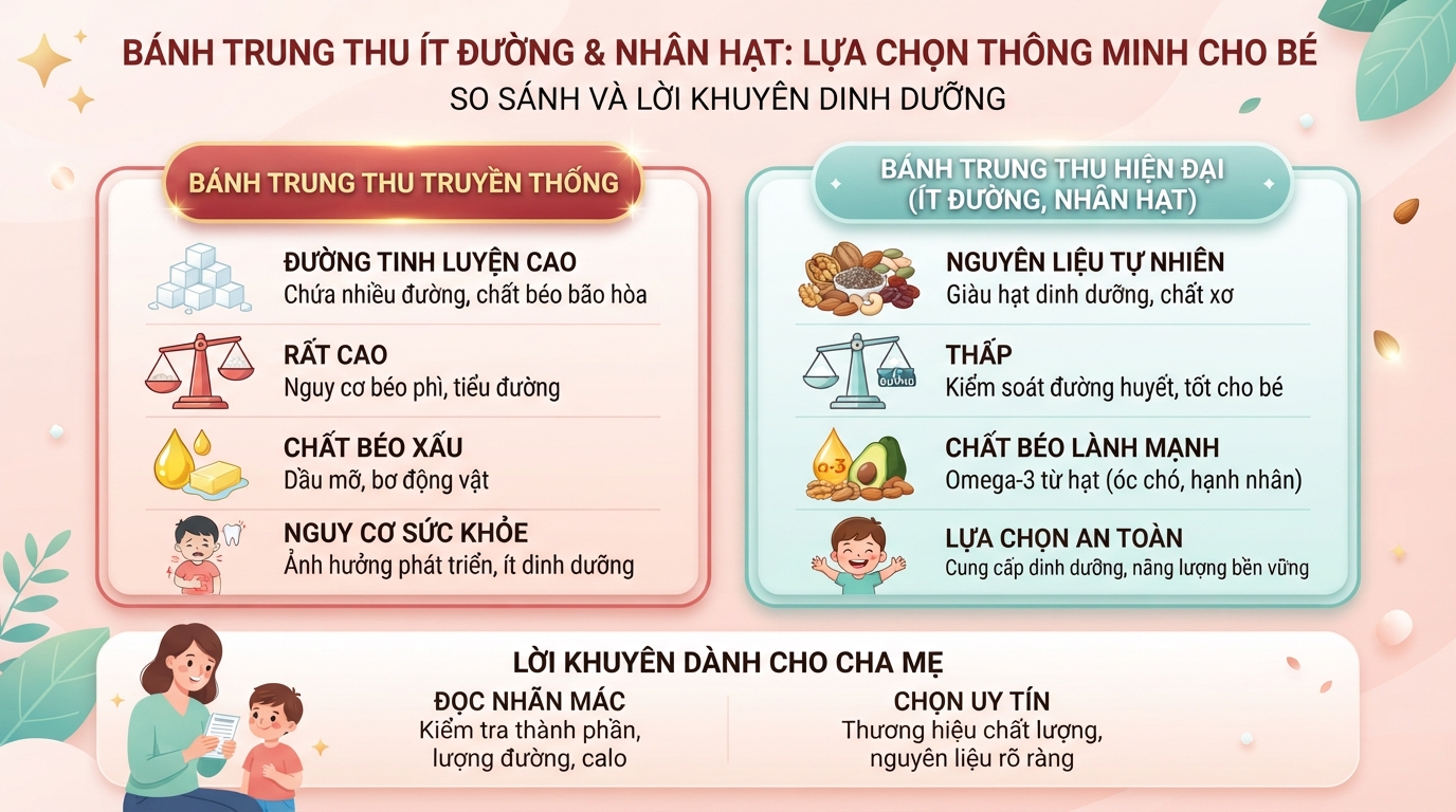 Bánh ít đường nhân hạt dinh dưỡng là lựa chọn an toàn cho sức khỏe của bé.