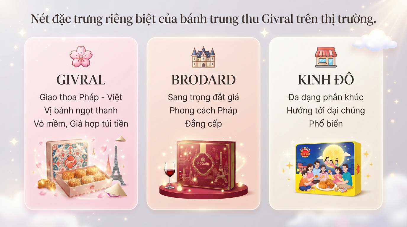 Bánh Trung thu Givral có mấy loại? Bảng giá chi tiết mới nhất 2026