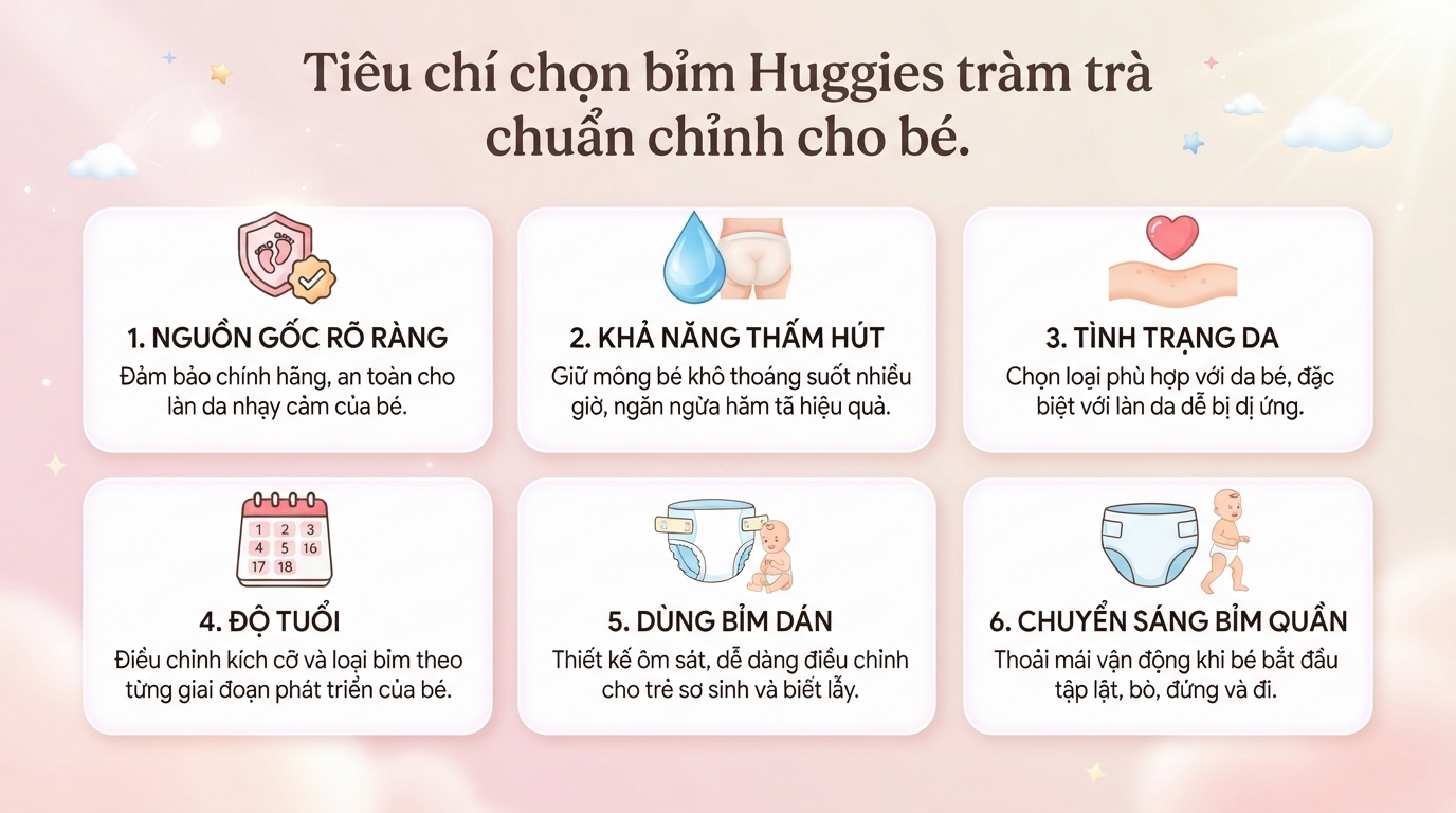 Bỉm Huggies tràm trà có tốt không? Đánh giá chi tiết từ thực tế trải nghiệm
