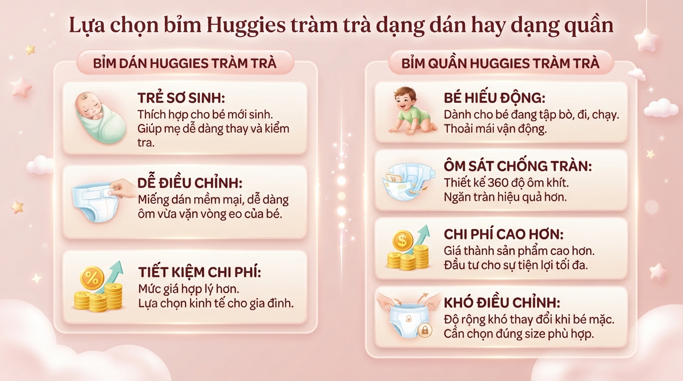 Bỉm Huggies tràm trà có tốt không? Đánh giá chi tiết từ thực tế trải nghiệm