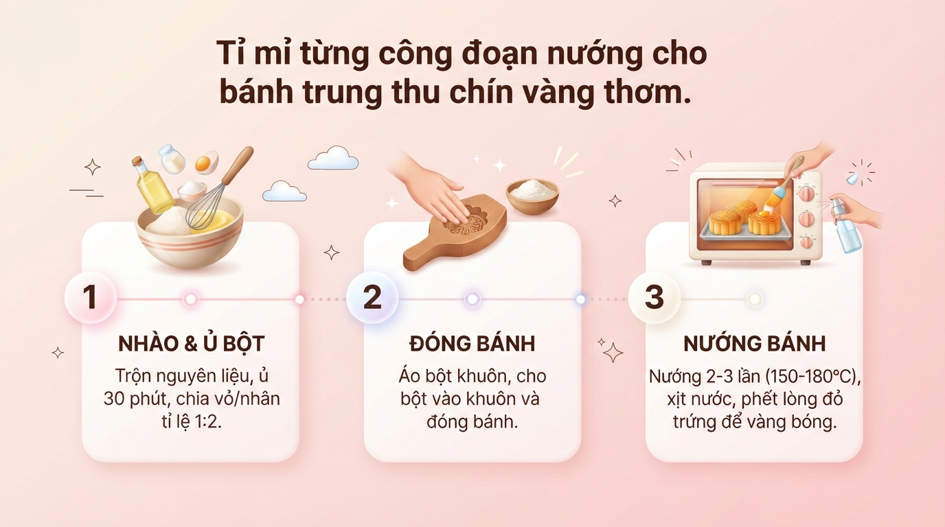 Cách làm bánh trung thu ngon chuẩn vị tại nhà đơn giản cho mẹ bỉm