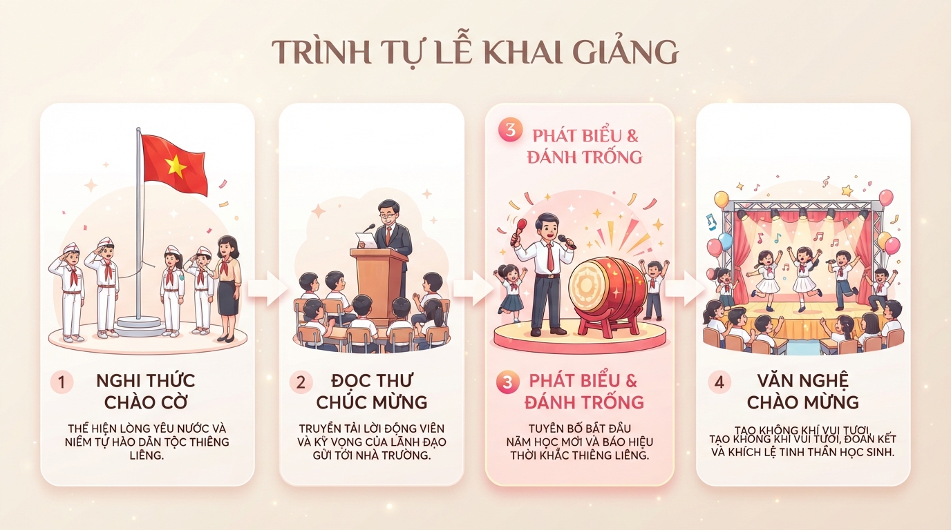Các nghi thức chính giúp không khí buổi lễ thêm trang nghiêm và rộn rã