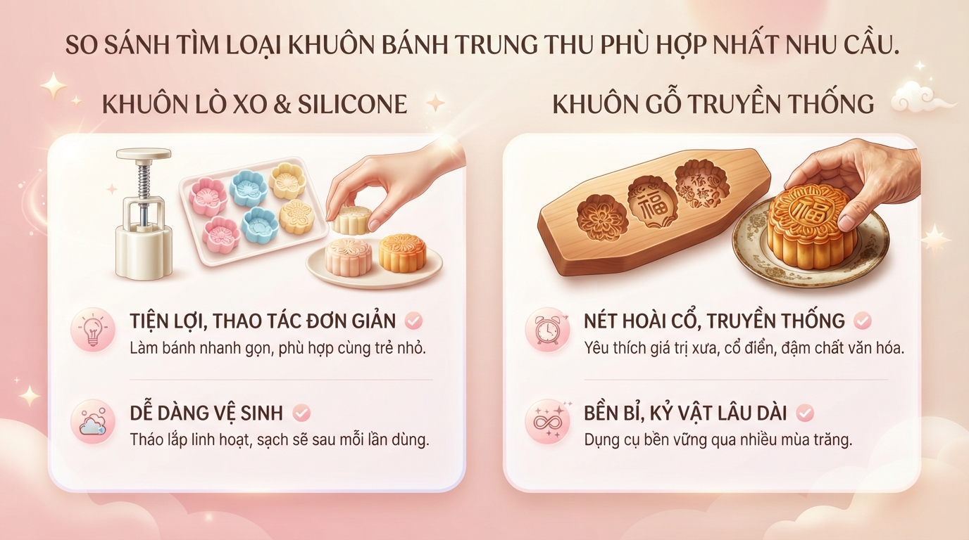 Cách chọn khuôn bánh trung thu an toàn và đẹp cho mẹ bỉm