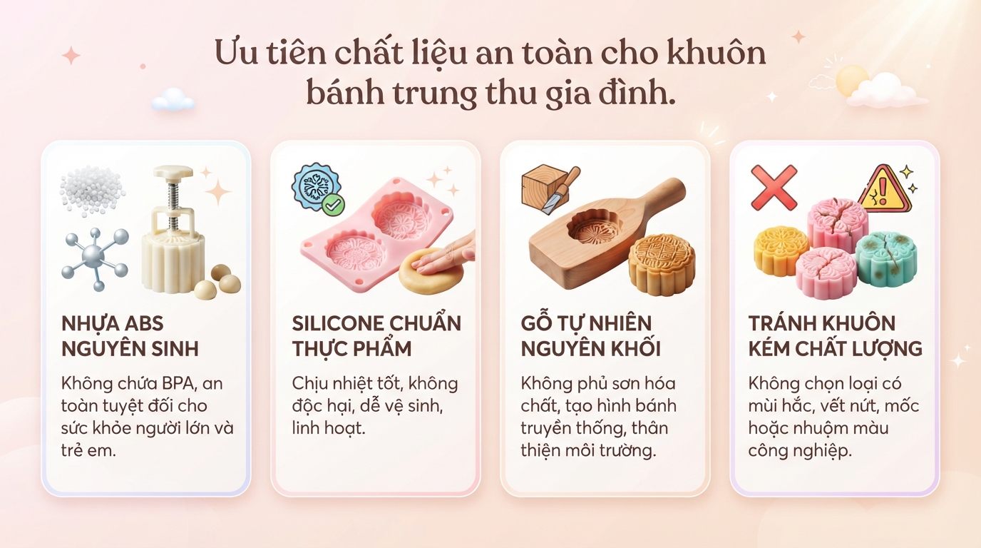 Cách chọn khuôn bánh trung thu an toàn và đẹp cho mẹ bỉm