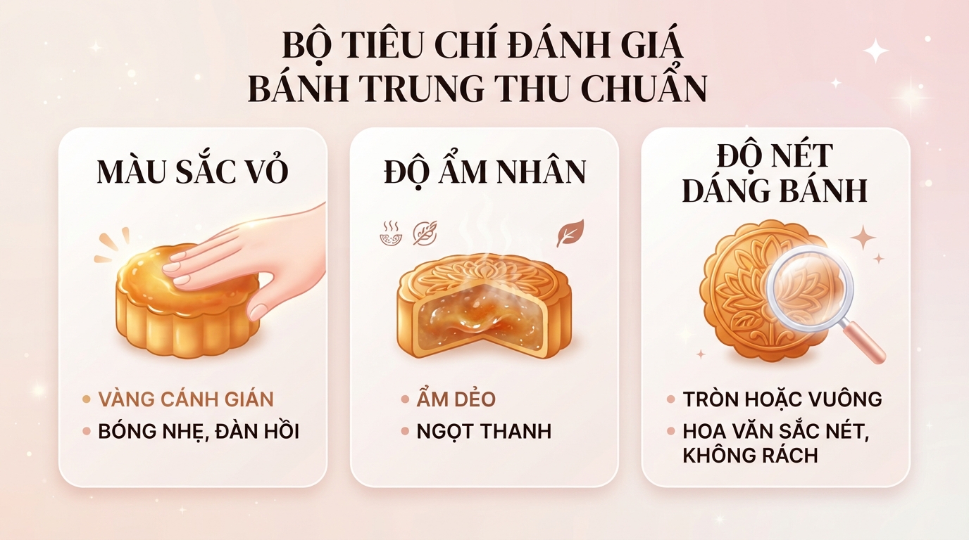 Đánh giá bánh thành phẩm qua màu sắc vỏ, độ ẩm nhân và độ nét. Đánh giá bánh thành phẩm qua màu sắc vỏ, độ ẩm nhân và độ nét.