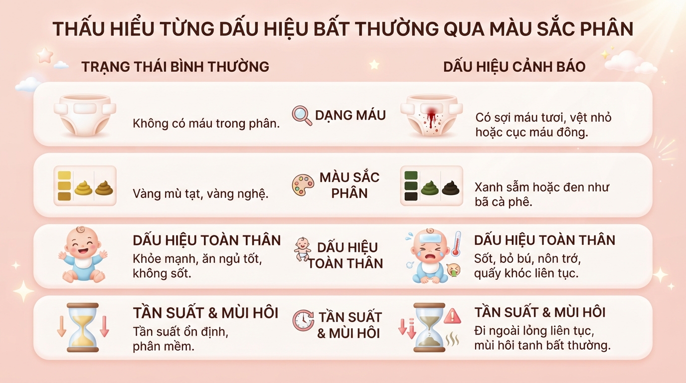 Trẻ sơ sinh đi ngoài có nhầy máu có nguy hiểm không? Nguyên nhân và cách xử lý an toàn