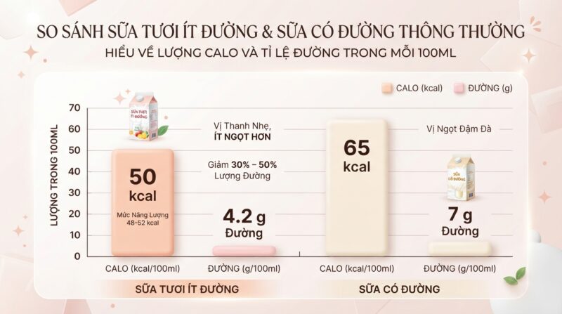 Giải đáp sữa tươi ít đường bao nhiêu calo qua mức năng lượng 48-52 kcal mỗi 100ml. Giải đáp sữa tươi ít đường bao nhiêu calo qua mức năng lượng 48-52 kcal mỗi 100ml.