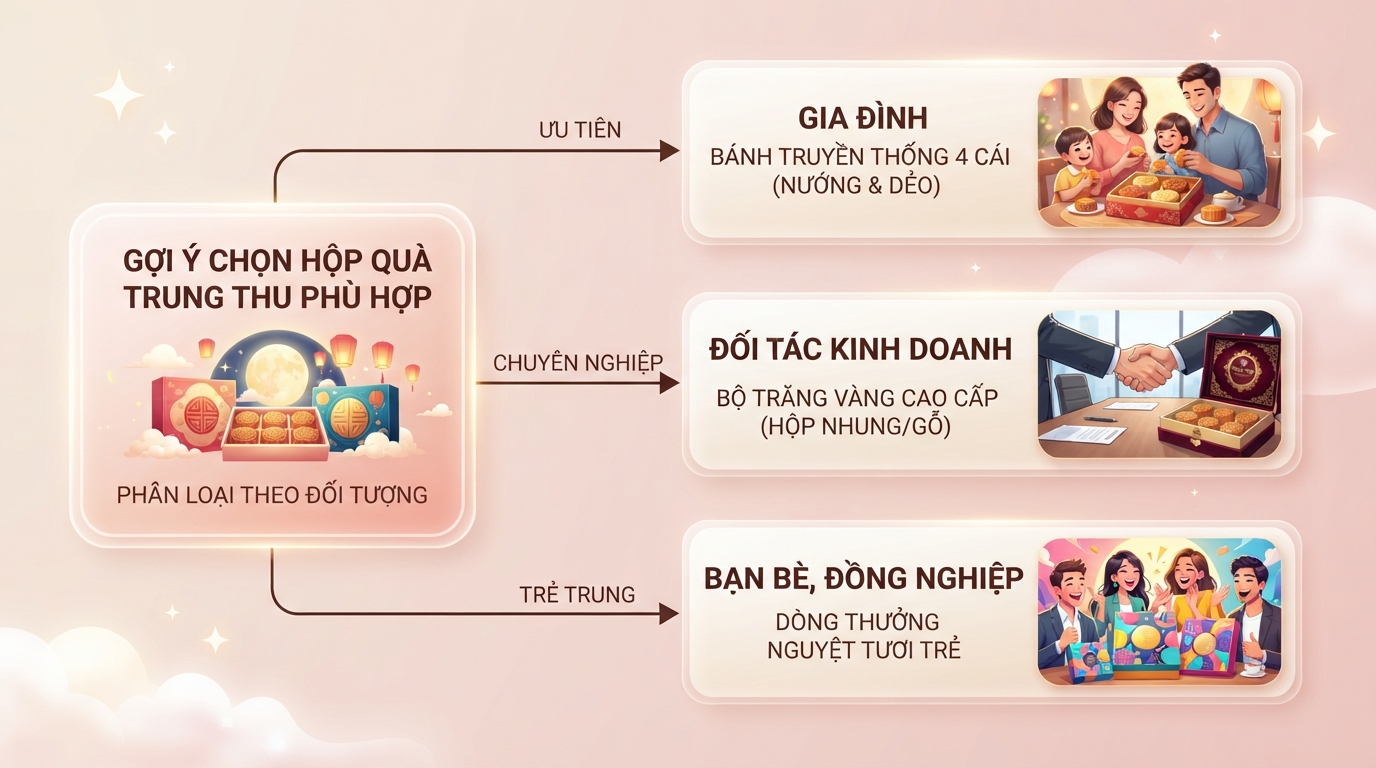 Gợi ý chọn hộp quà phù hợp cho gia đình, đối tác và bạn bè đồng nghiệp. Gợi ý chọn hộp quà phù hợp cho gia đình, đối tác và bạn bè đồng nghiệp.