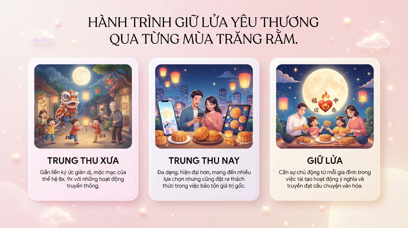 Sự khác biệt giữa Trung thu xưa và nay và cách giữ lửa truyền thống