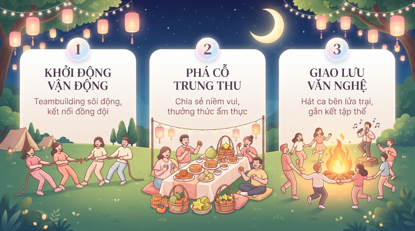 Hoạt động ngoài trời kết hợp lửa trại giúp tăng gắn kết giữa các phòng ban. Hoạt động ngoài trời kết hợp lửa trại giúp tăng gắn kết giữa các phòng ban