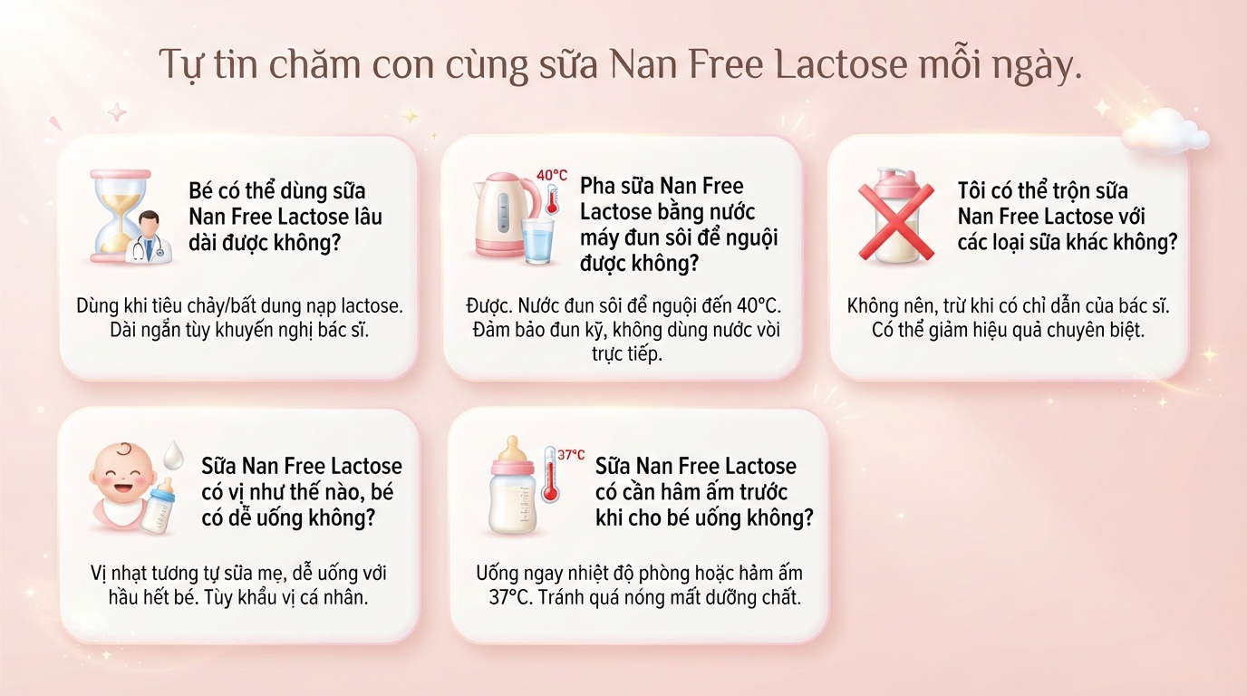 Cách pha sữa Nan Free Lactose đúng chuẩn giữ trọn 100% dinh dưỡng
