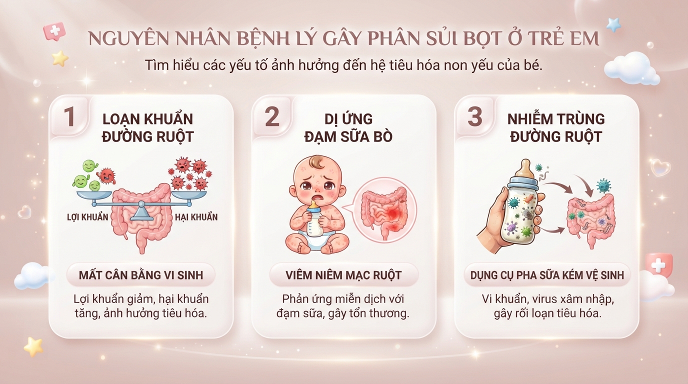 Loạn khuẩn đường ruột và dị ứng đạm sữa làm tổn thương niêm mạc tiêu hóa
