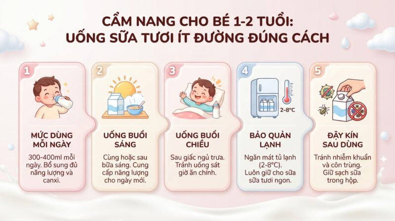 Lưu ý về liều lượng 300-400ml mỗi ngày và thời điểm uống sữa tốt nhất cho bé. Lưu ý về liều lượng 300-400ml mỗi ngày và thời điểm uống sữa tốt nhất cho bé
