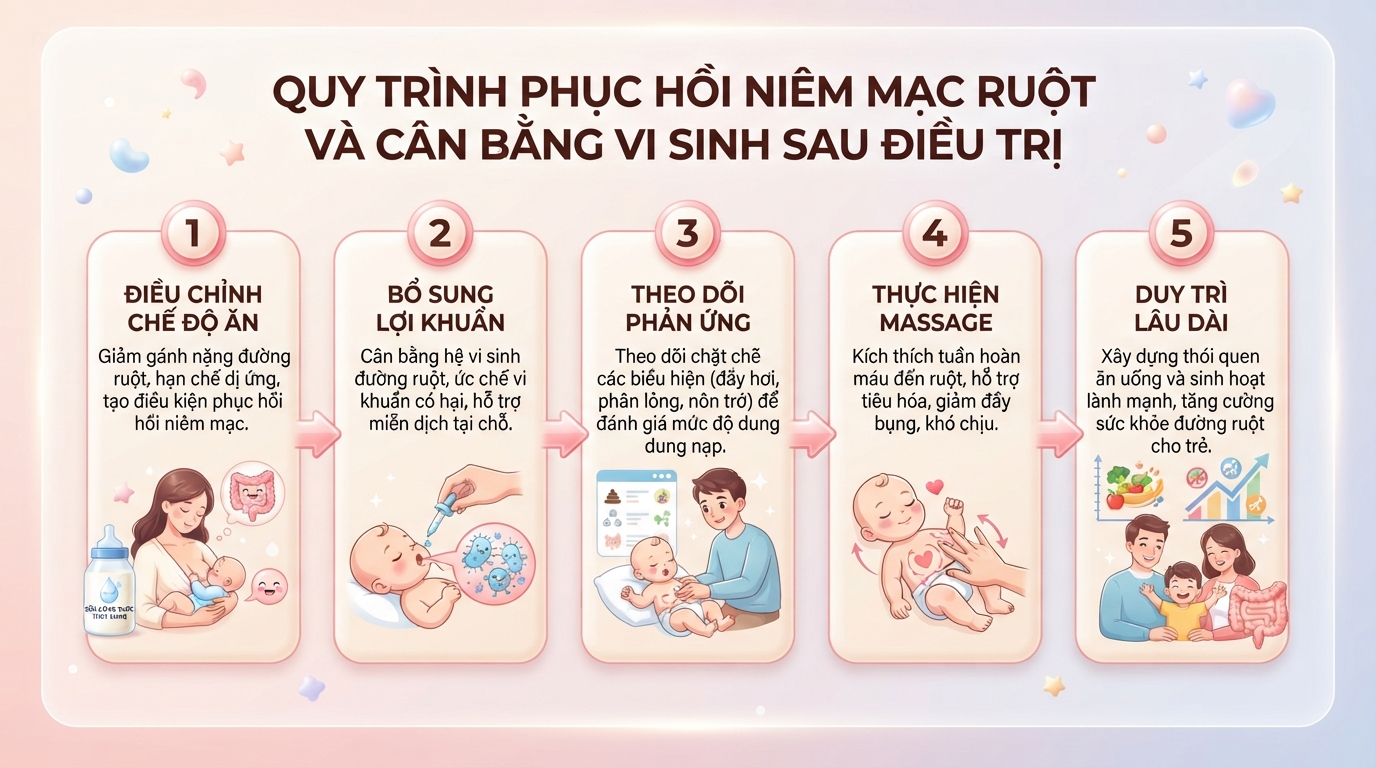 Quy trình phục hồi niêm mạc ruột và cân bằng vi sinh sau điều trị. Quy trình phục hồi niêm mạc ruột và cân bằng vi sinh sau điều trị.