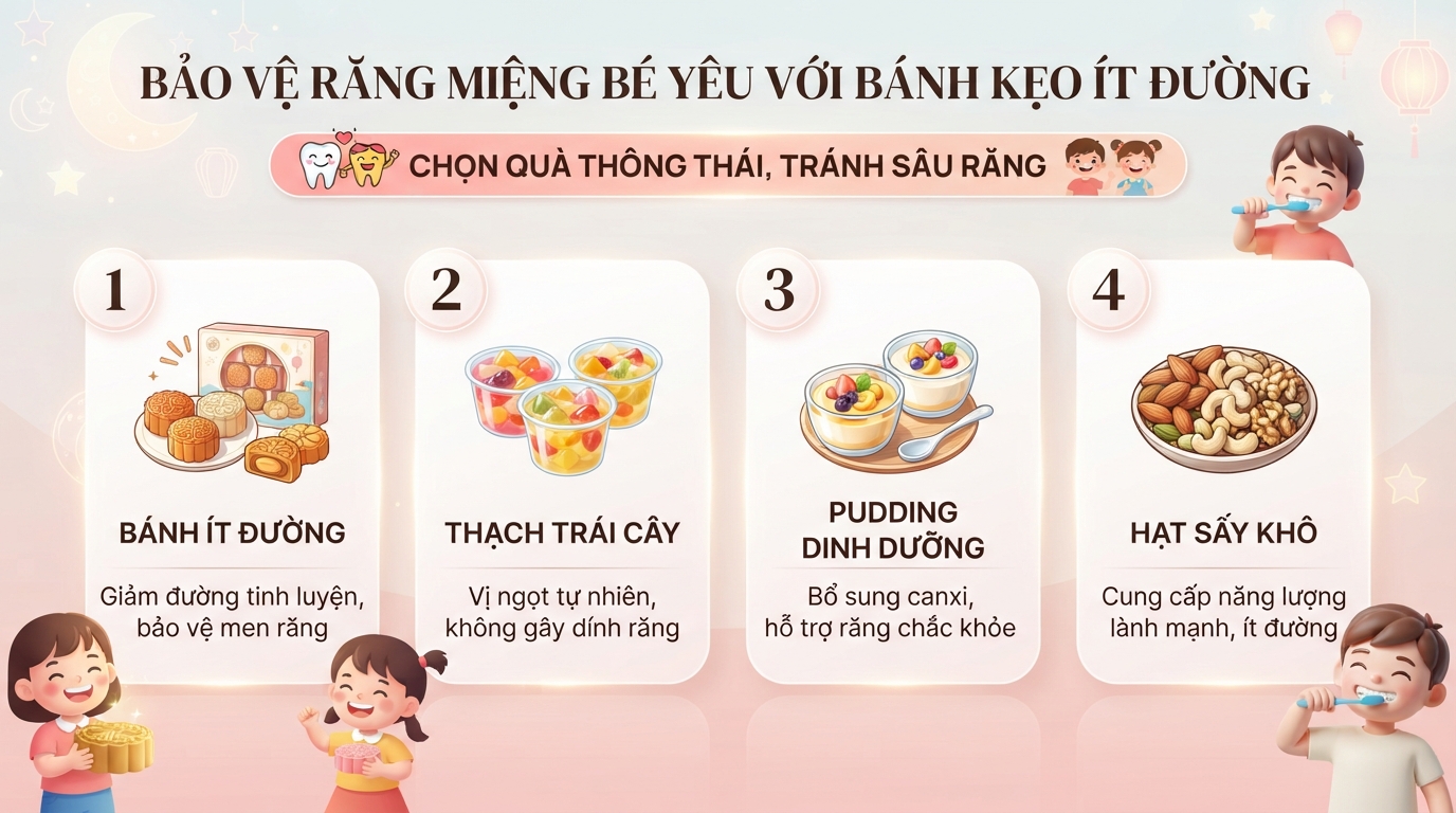 Sản phẩm chứa ít đường giúp bảo vệ sức khỏe răng miệng