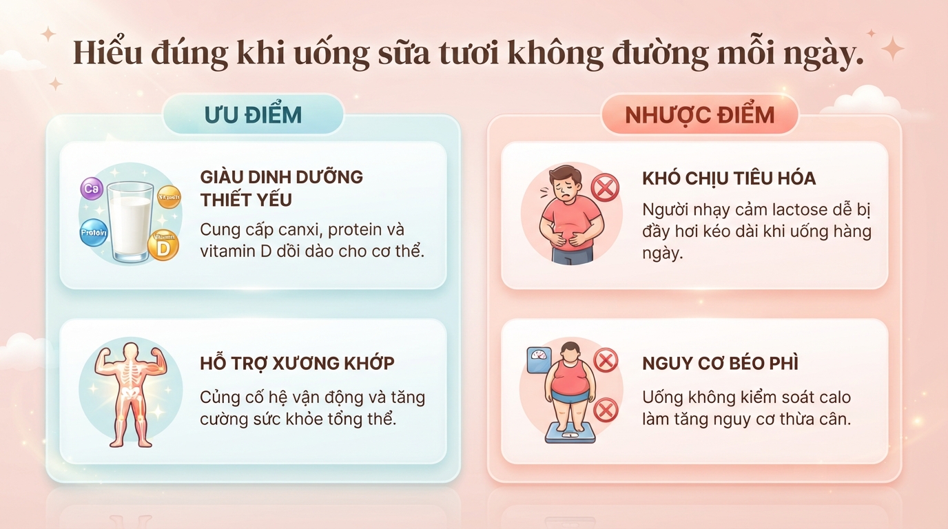 Tác hại của sữa tươi không đường là gì? Uống sao cho đúng cách và an toàn