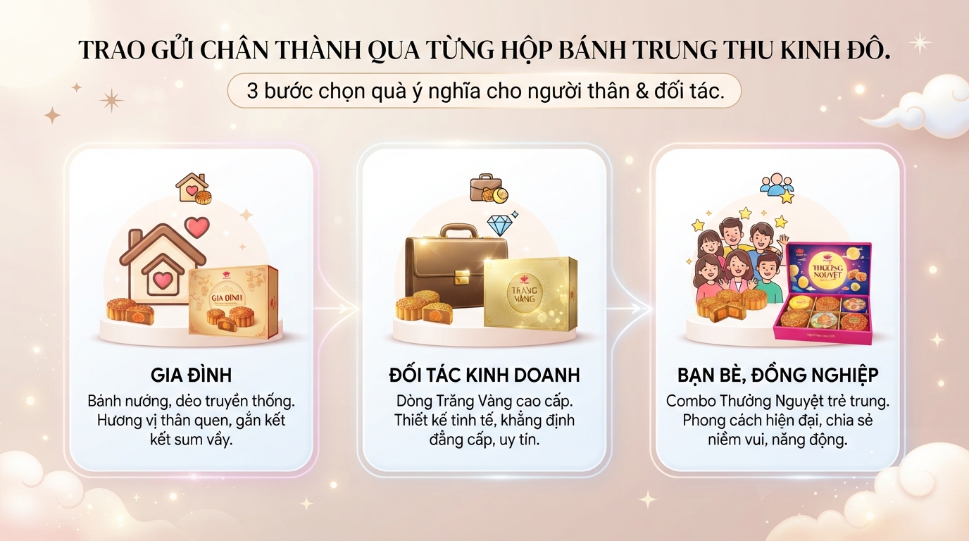 Bánh Trung thu Kinh Đô có mấy loại? Bảng giá và gợi ý mẫu hộp biếu tặng