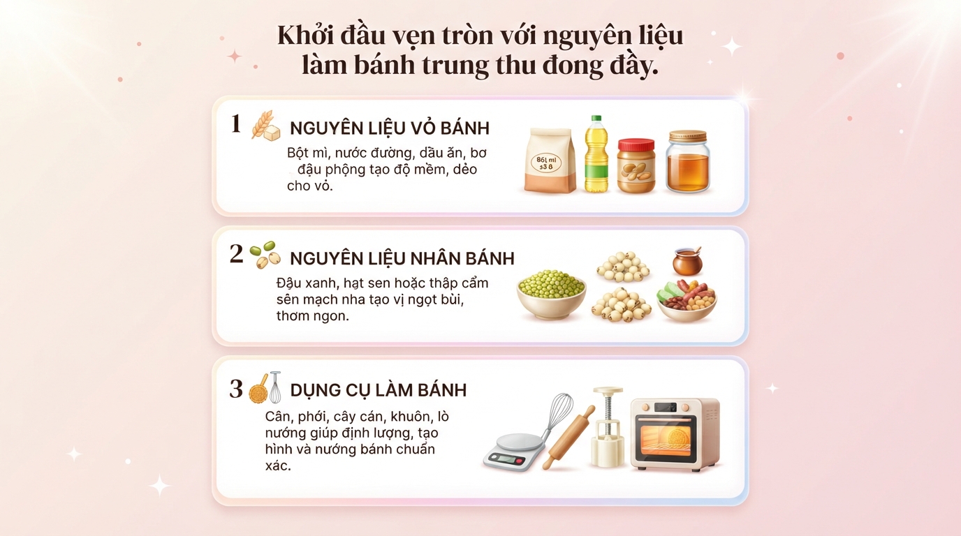 Cách làm bánh trung thu ngon chuẩn vị tại nhà đơn giản cho mẹ bỉm