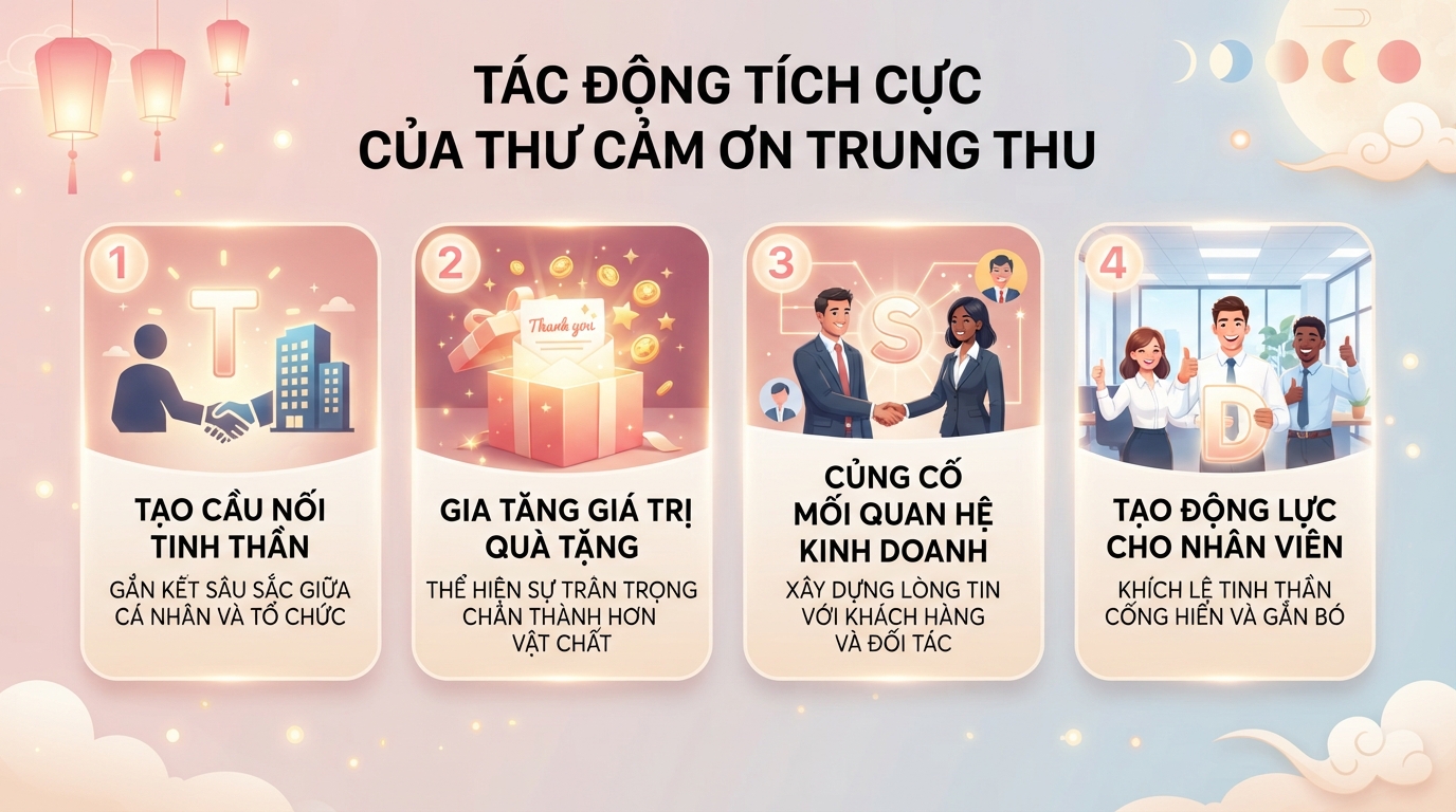 Tác động tích cực tới mối quan hệ giao tiếp của thư cảm ơn trung thu