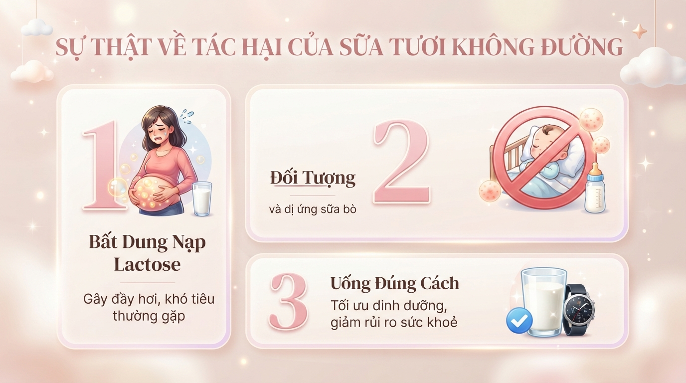 Tác hại của sữa tươi không đường là gì? Uống sao cho đúng cách và an toàn