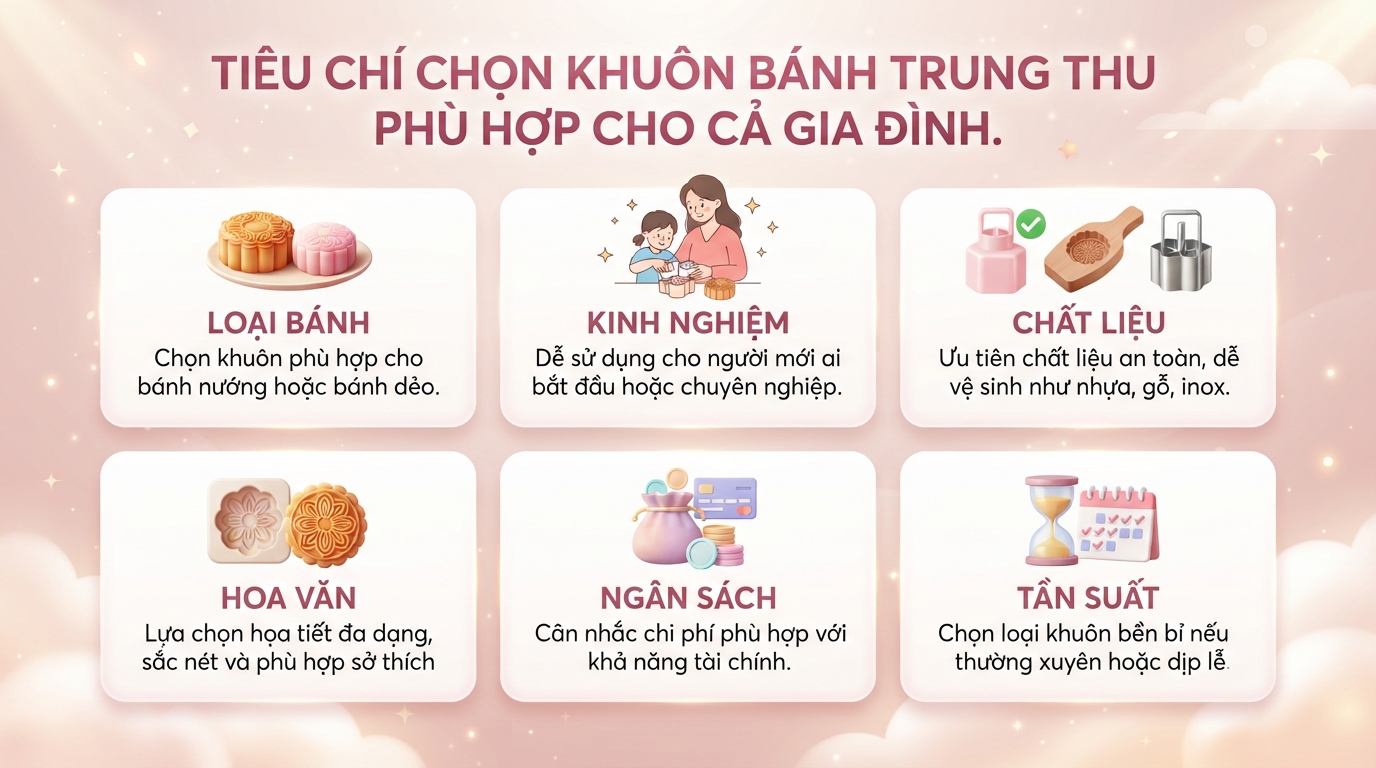 Cách chọn khuôn bánh trung thu an toàn và đẹp cho mẹ bỉm