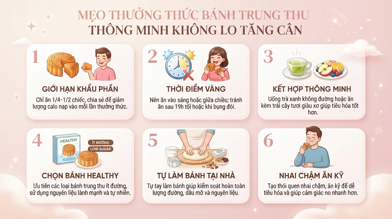 1 cái bánh trung thu bao nhiêu calo? Bảng calo và mẹo ăn không béo