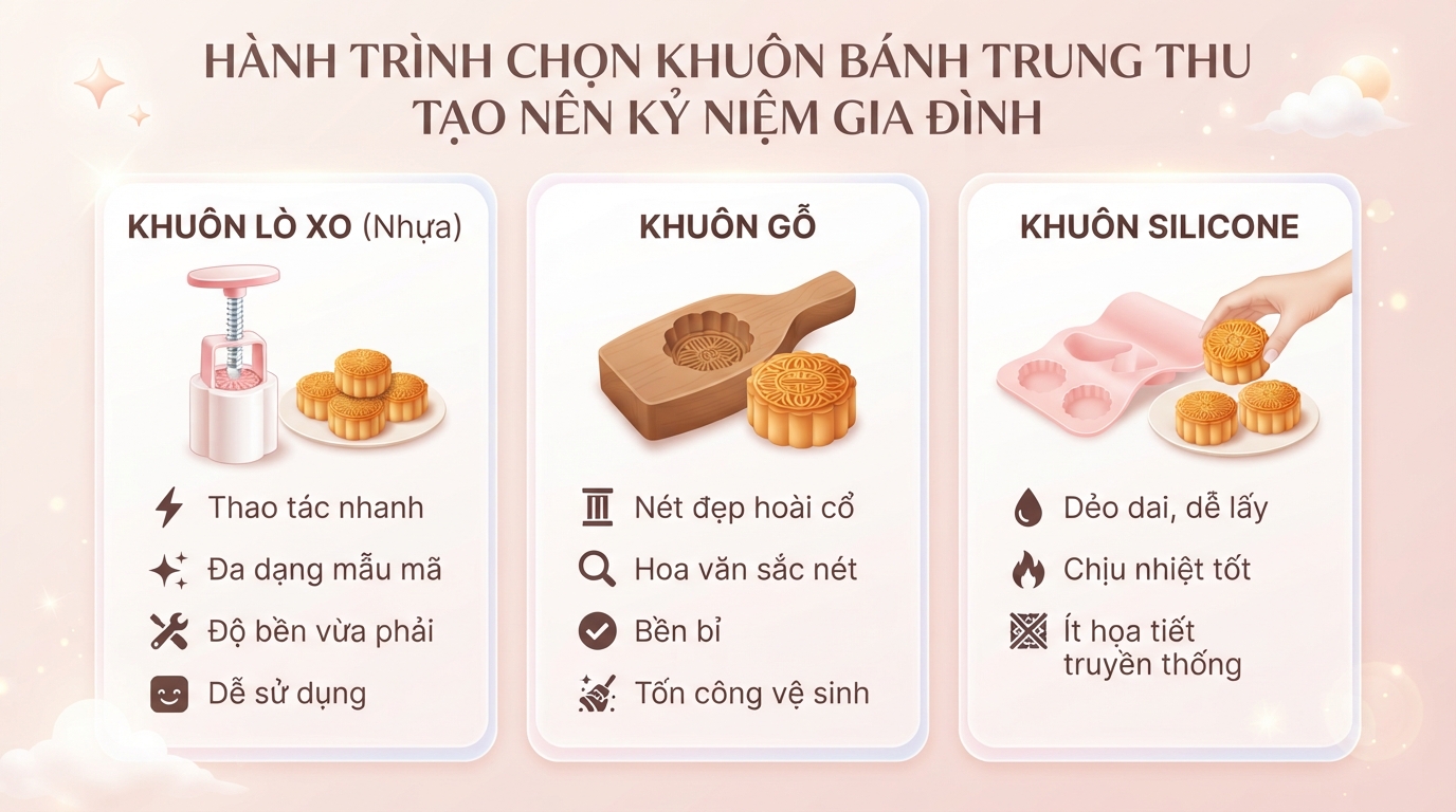 Cách chọn khuôn bánh trung thu an toàn và đẹp cho mẹ bỉm