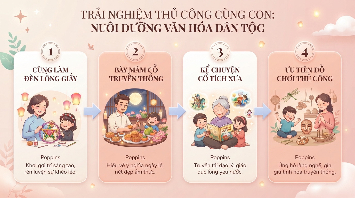 Trải nghiệm thủ công cùng con giúp nuôi dưỡng tình yêu văn hóa dân tộc. Trải nghiệm thủ công cùng con giúp nuôi dưỡng tình yêu văn hóa dân tộc.